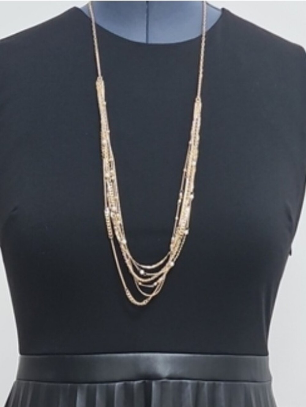 Style & Co. Gold Multi-Strand Necklace with Pearl Beads